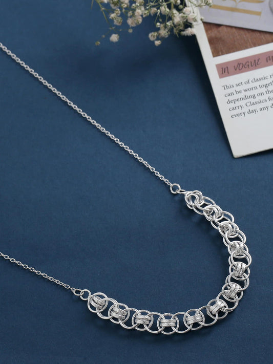 Stylish Silver Plated Chain Necklace