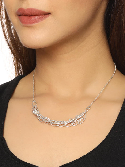 Silver Plated Charm Necklace-Viraasi