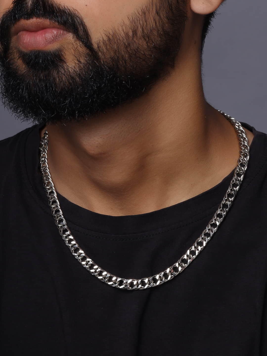 Silver Toned Minimal Chain For Boys