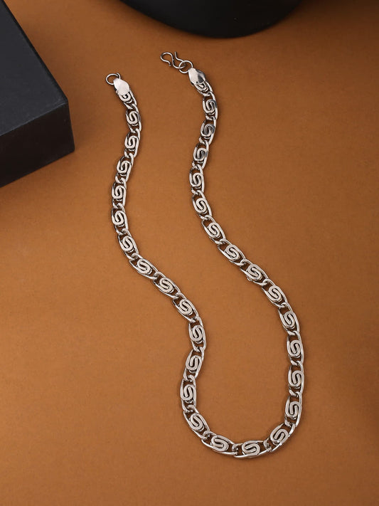 Silver Plated Snake Link Chain For Men