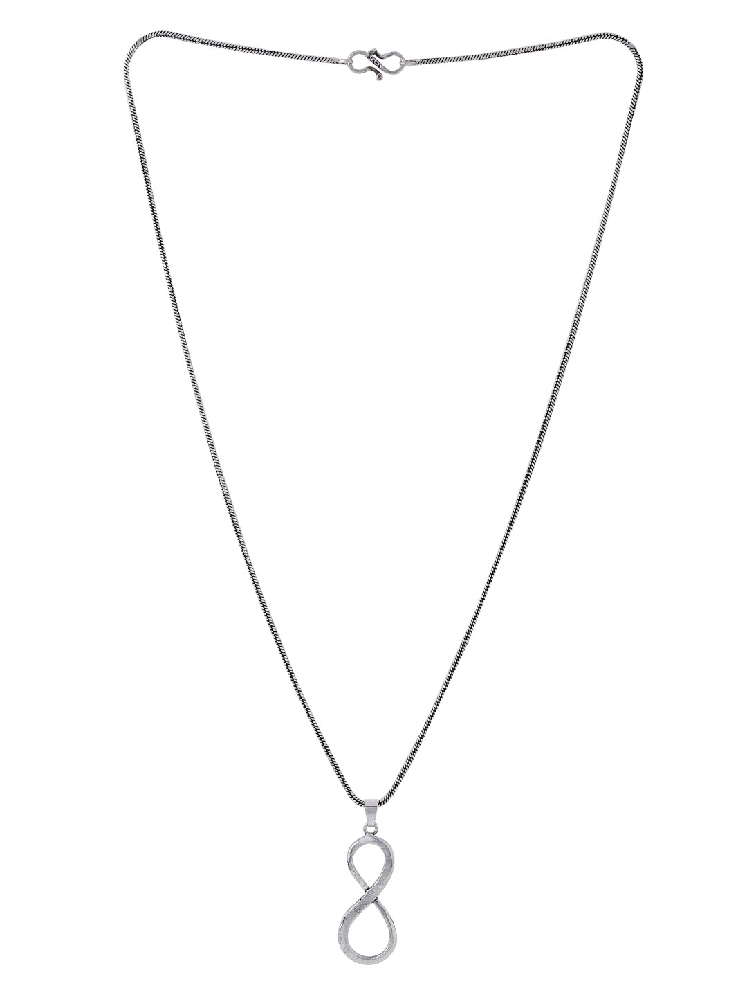 Oxidised Silver Plated Minimal Pendant with Chain-Viraasi