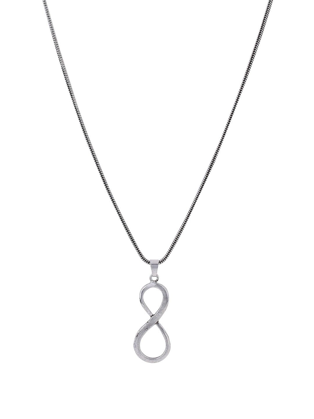 Oxidised Silver Plated Minimal Pendant with Chain-Viraasi