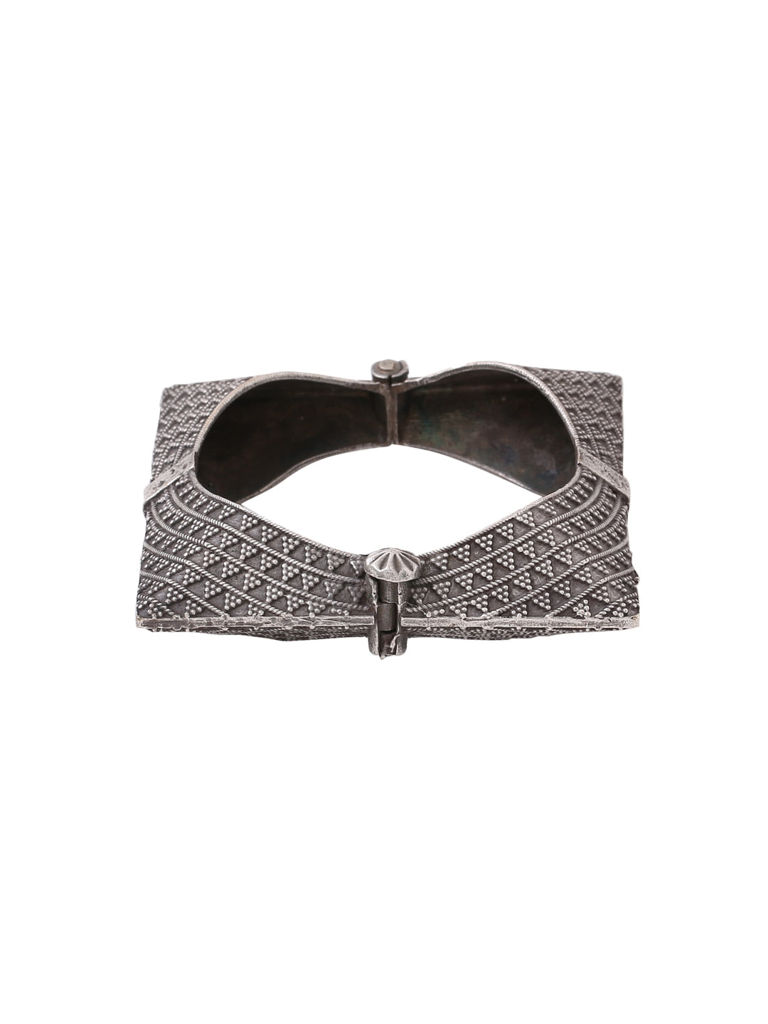 Antique Oxidised Plated Square Shape Bangle-Viraasi