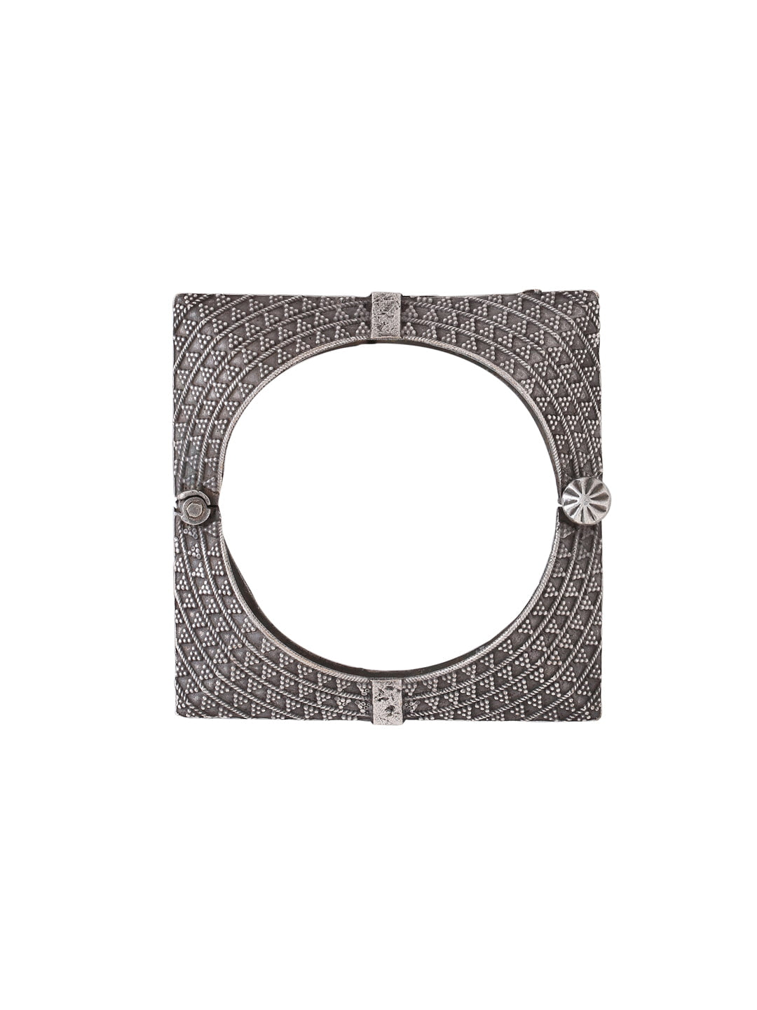 Antique Oxidised Plated Square Shape Bangle-Viraasi