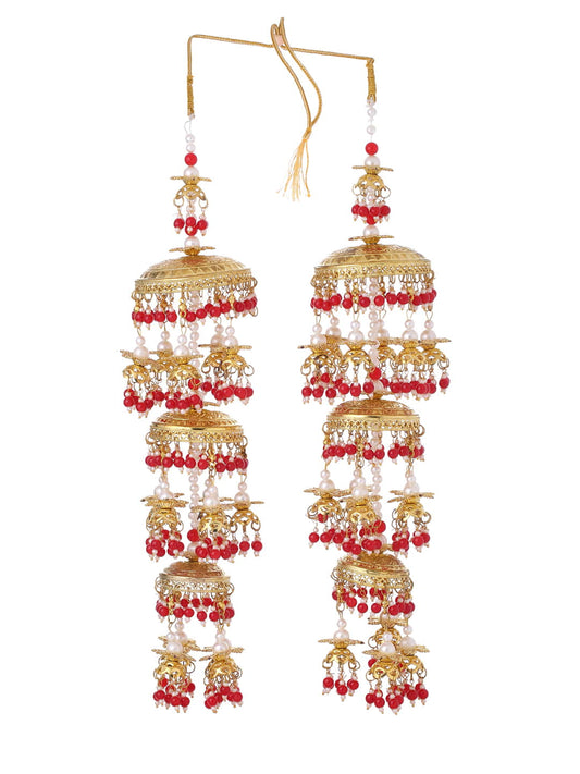 Set of 2 Gold Plated Handcrafted Bridal Layered Kaleera