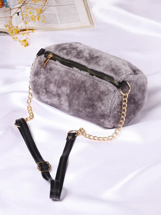 Fur Sling Bag for Women & Girls