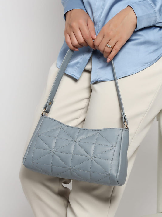Blue Textured Sling Bag for Women & Girls