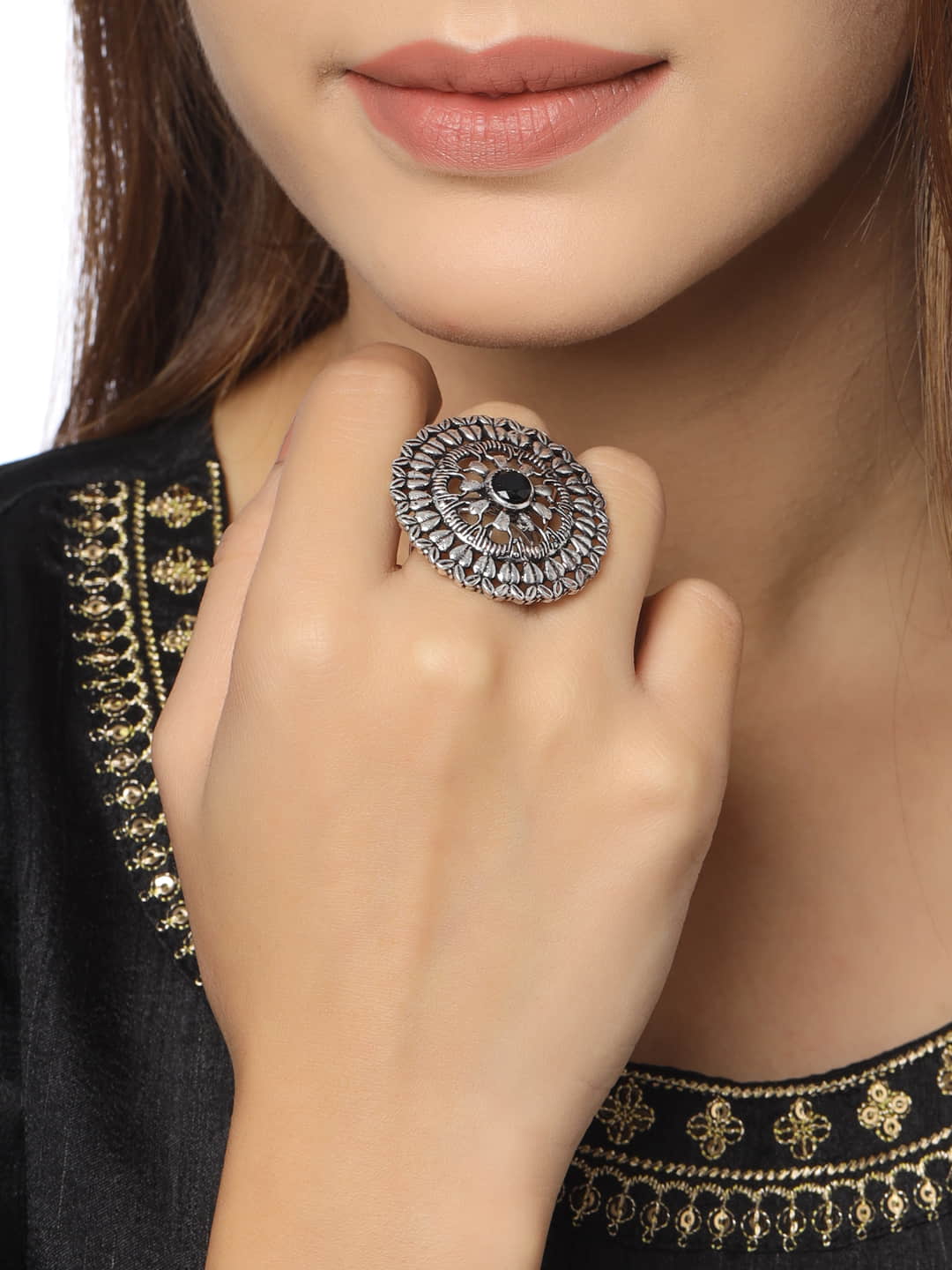 black-stone-studded-silver-oxidised-ring-viraasi