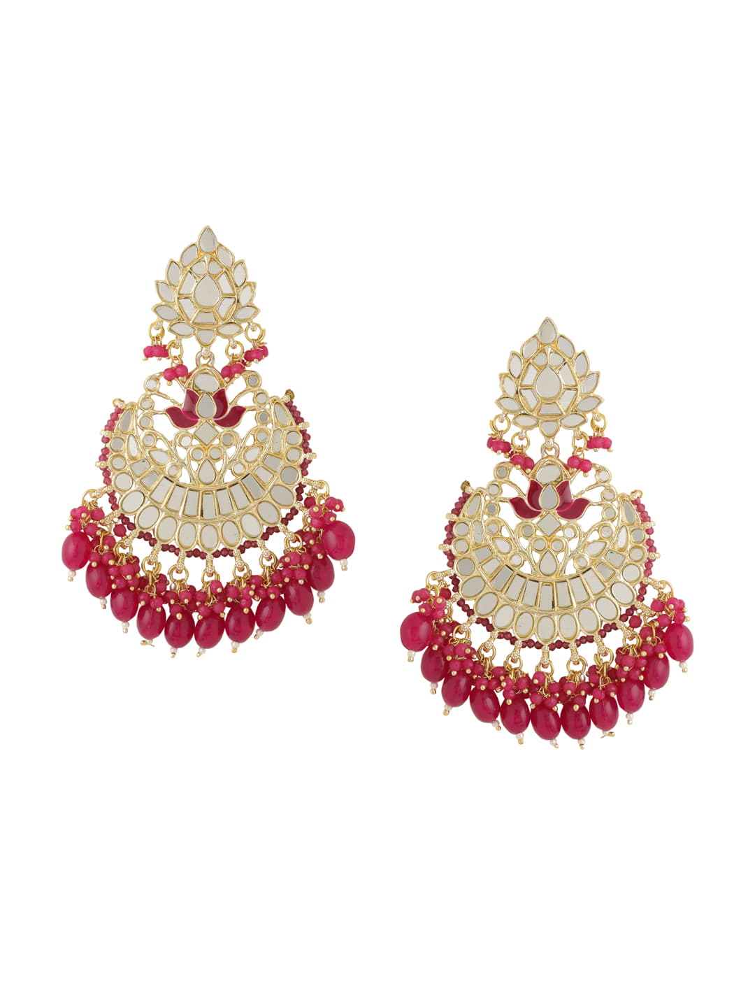 gold-plated-red-pearls-mirror-earrings-viraasi