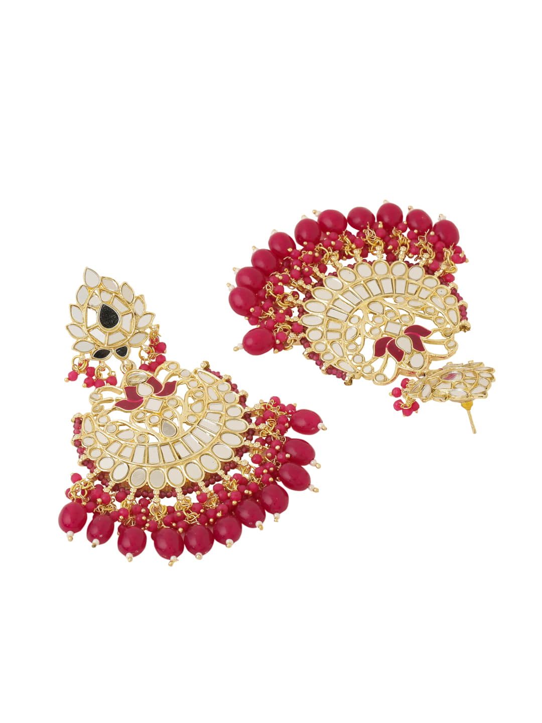 gold-plated-red-pearls-mirror-earrings-viraasi