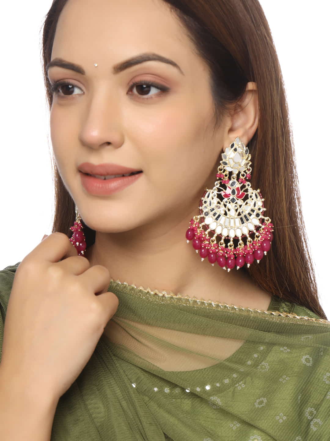 gold-plated-red-pearls-mirror-earrings-viraasi