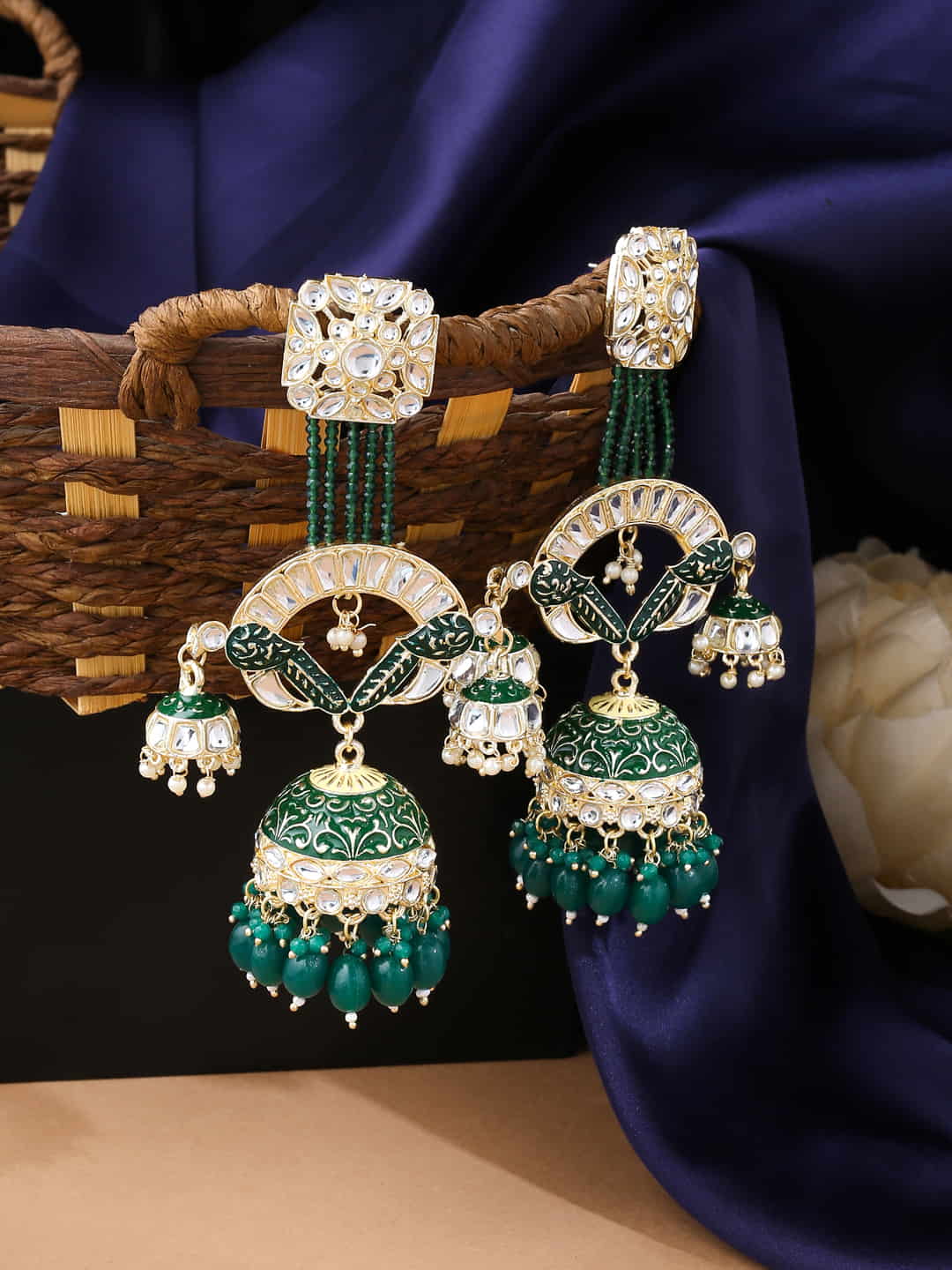 gold-plated-enameled-kundan-studded-earrings-viraasi