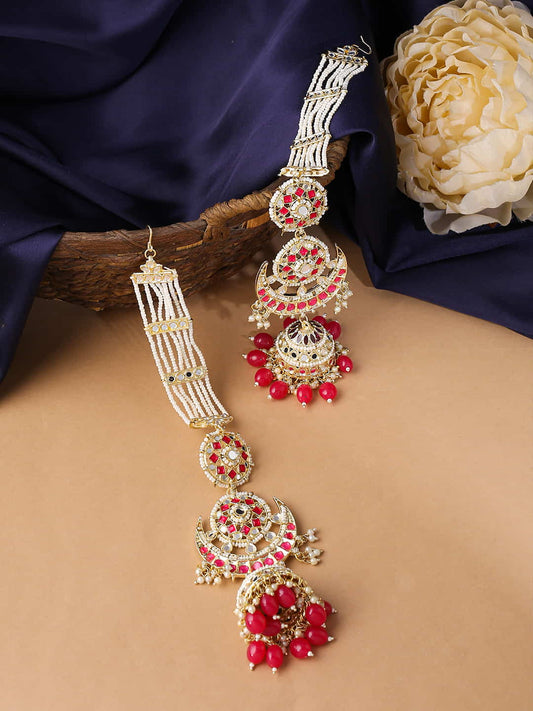 Bridal Jadau Kundan Chandbali Kanauti Earrings