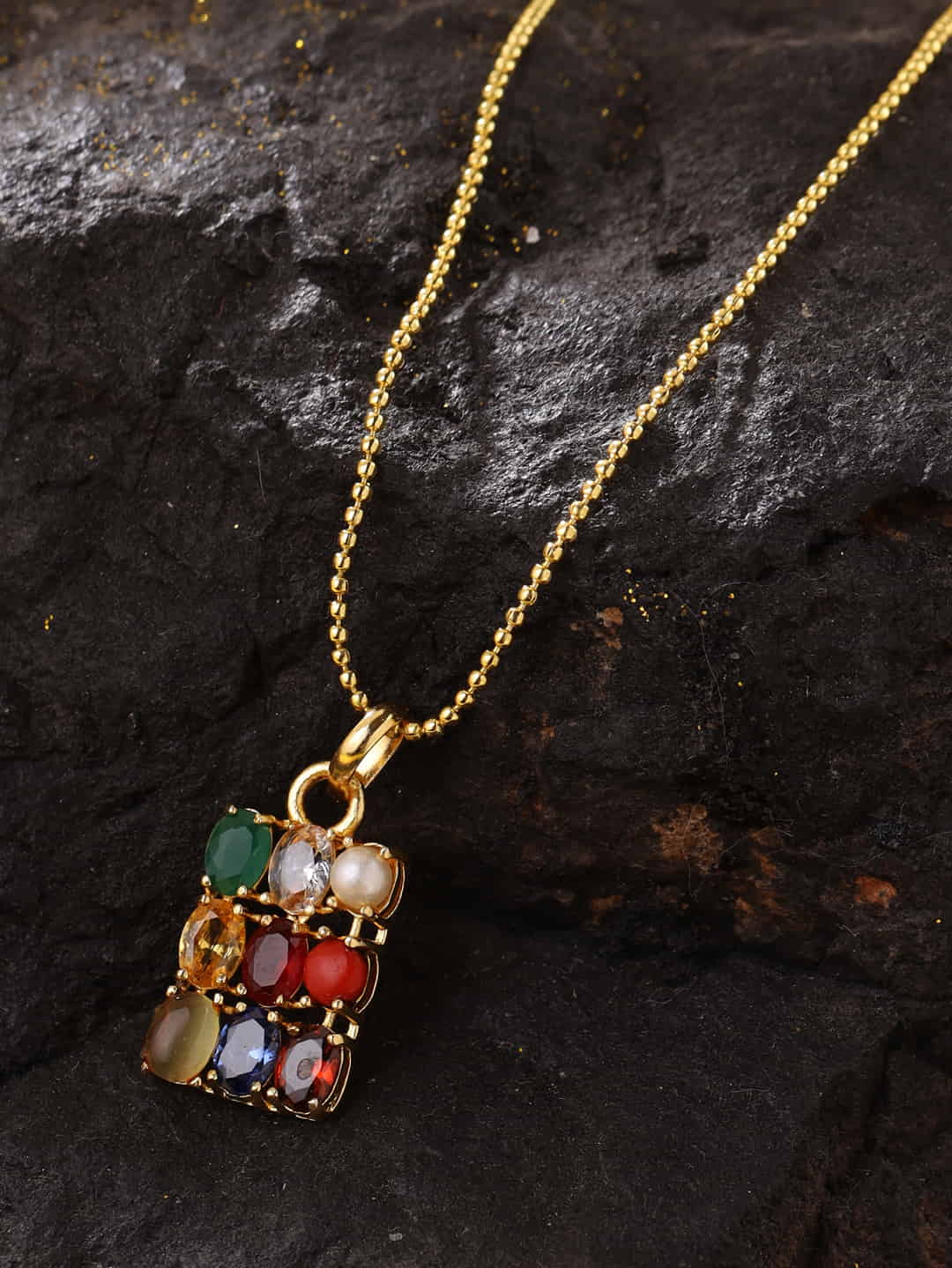 gold-plated-navratan-pendant-&-chain-for-men-viraasi