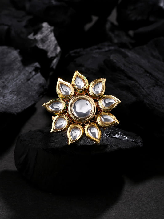 Kundan Studded Ring-Adjustable