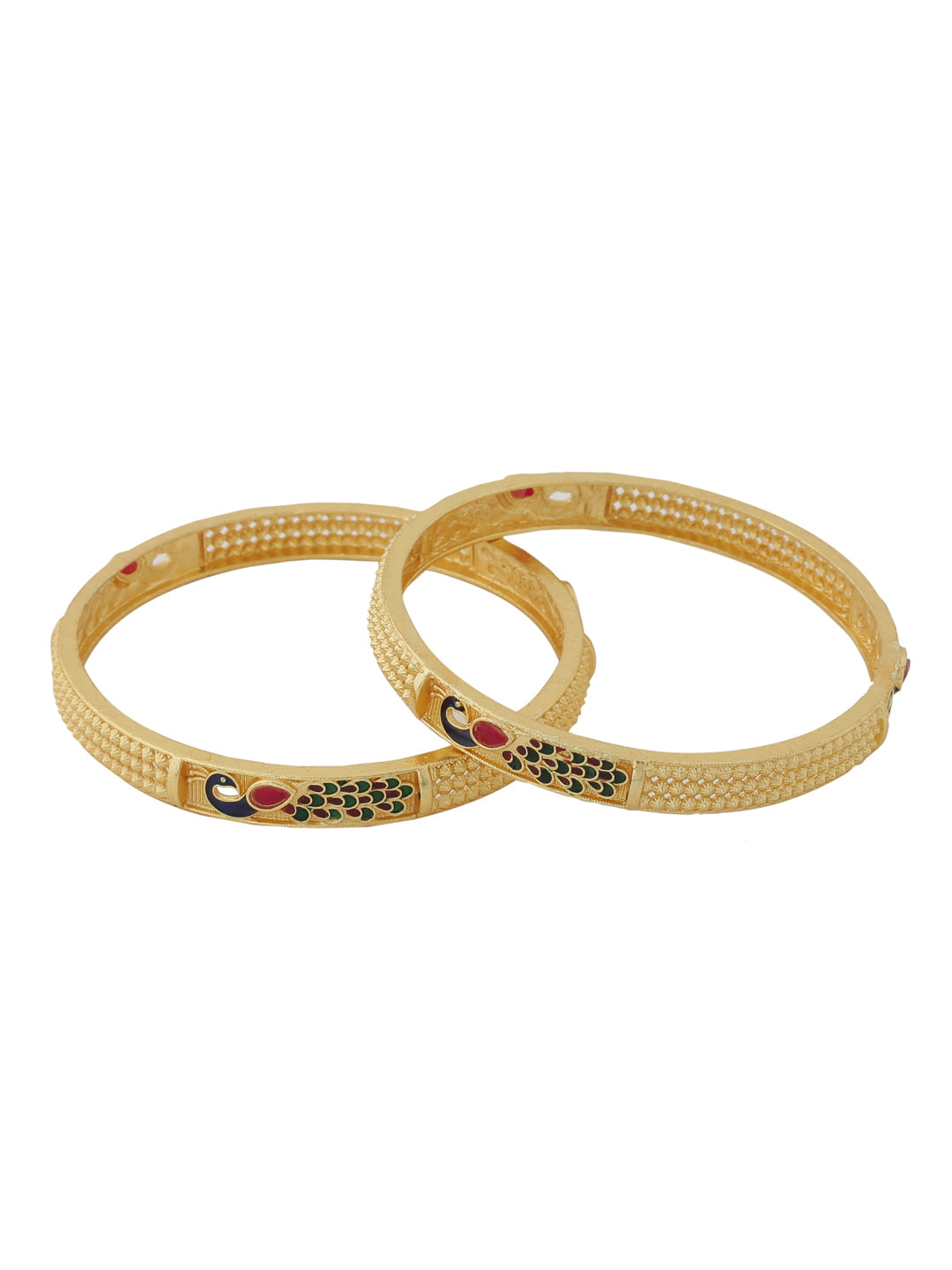 gold-plated-enameled-peacock-shape-bangle-viraasi