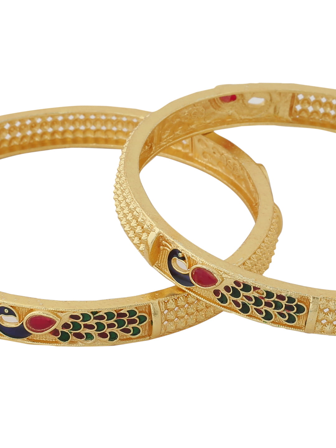 gold-plated-enameled-peacock-shape-bangle-viraasi