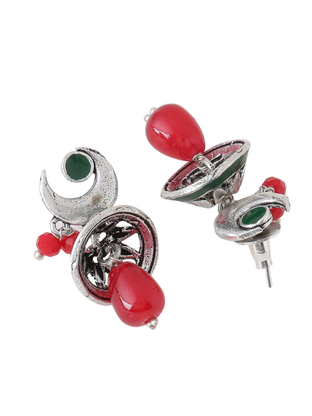 oxidised-chandbali-earrings-with-red-pearl-viraasi