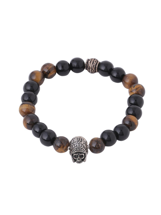 Owl Shape Bracelet with Black and Brown Beads