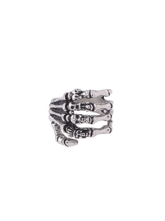 Silver Plated Skeleton Shape Ring for Men