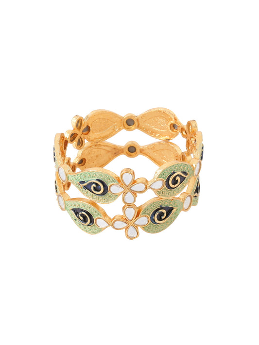 Gold plated Mirror Work Bangle for Women