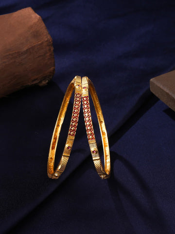 Gold plated Traditional Bangle Set of 2 for Women and girls