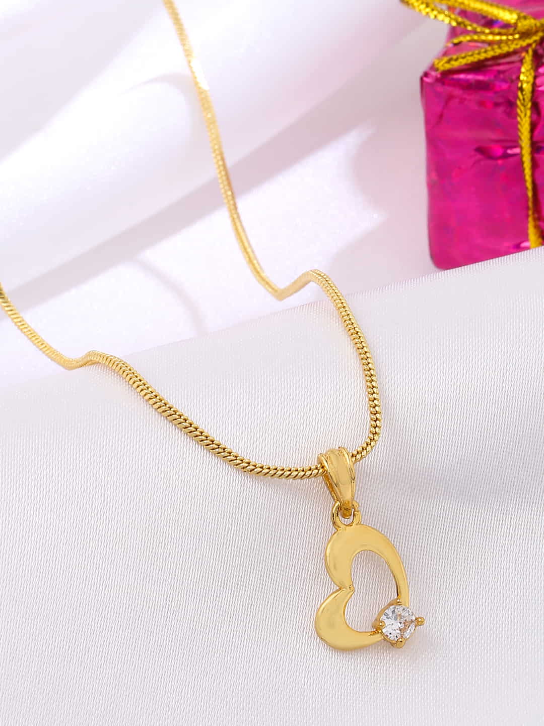 Heart Shape Gold Plated Pendant for Women