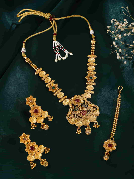 Gold Plated Stylish Traditional Jewellery Set