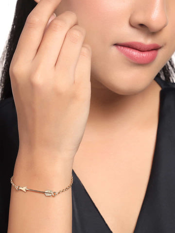 Gold Plated Stylish Adjustable Bracelet for Women