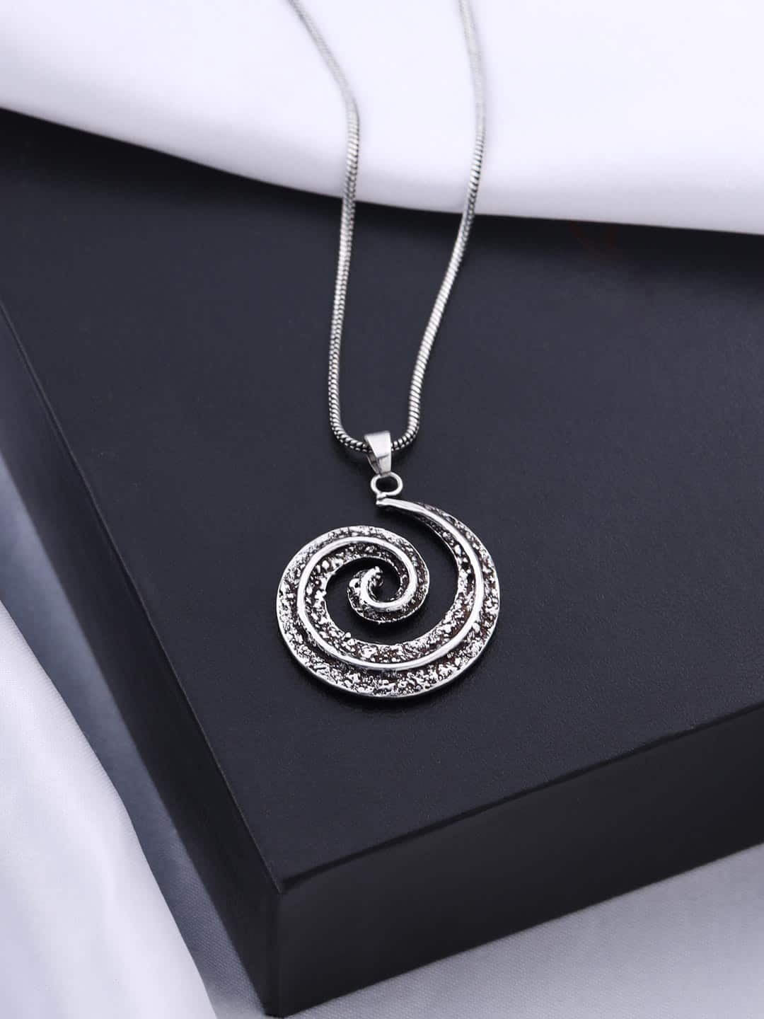 Classic Silver Plated Round Pendant For Men