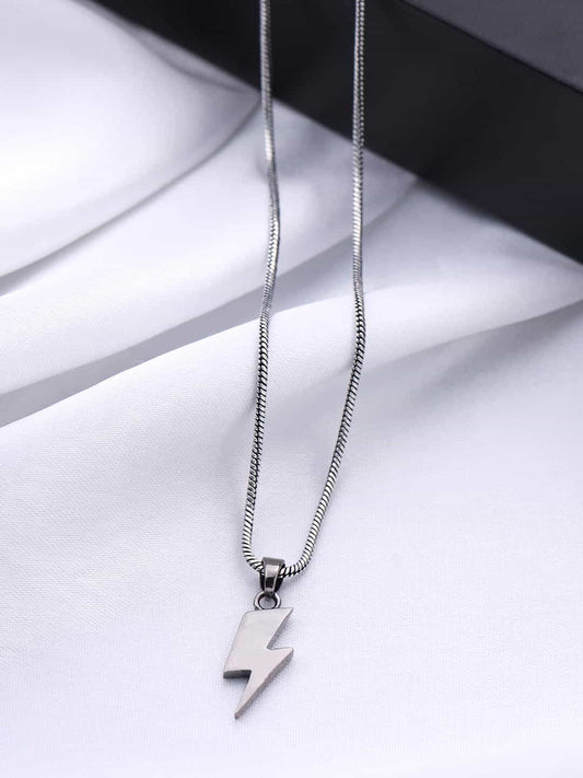 Silver Plated Flash Pendant With Chain