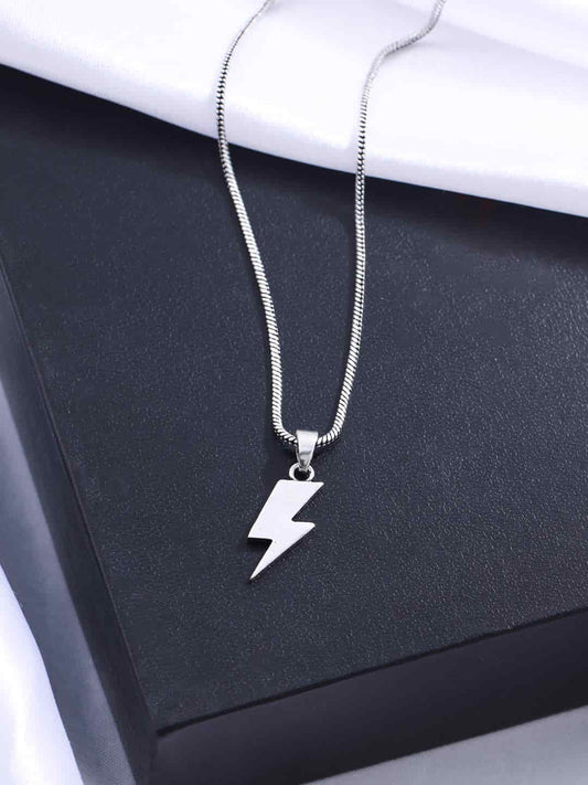 Silver Plated Flash Pendant With Chain