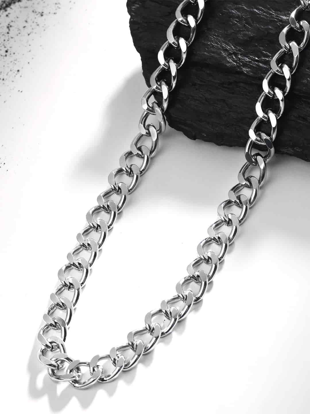 Silver Plated Cuban Link Chain For Men
