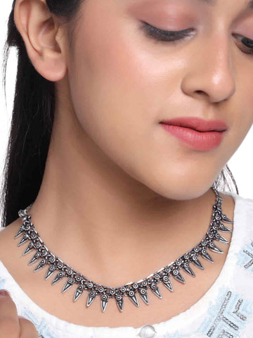 Oxidised Stylish Choker Necklace for Women